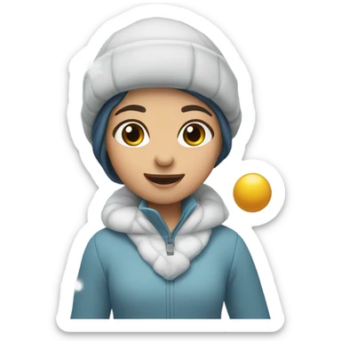 Girl throwing snowball sticker