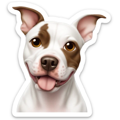 White pitbull Chihuahua with brown spots sticker