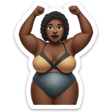 large black woman in bikini  sticker