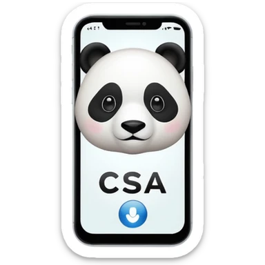 phone with panda icon and "csa" written on the screen sticker