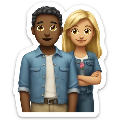 menina e menino alemão sticker