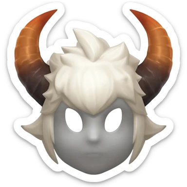 Hilichurl creature from Genshin Impact, wearing a white round mask with horns  sticker