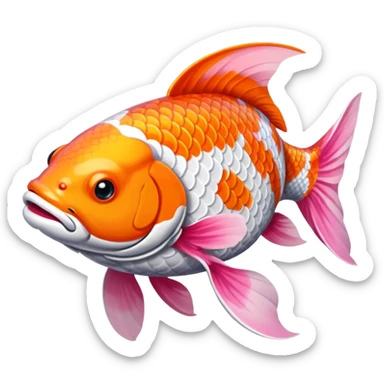 peixe koi rosa sticker
