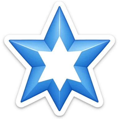 11 corners blue star with white tick on it sticker