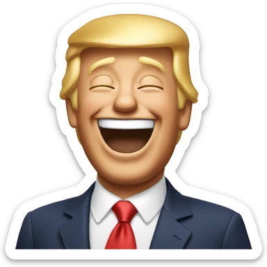 Donald Trump laughing sticker