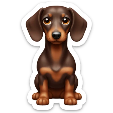 Chocolate and tan mini sausage dog sticker