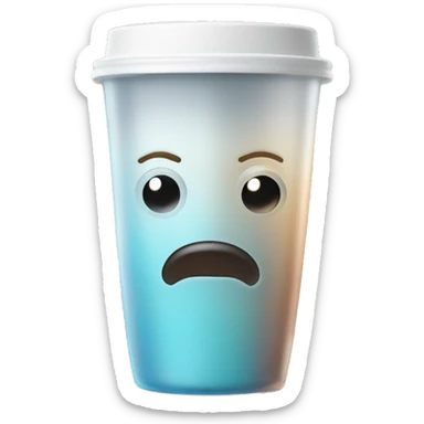 Coffee ice en vaso de vidrio rayado transparente con sorbete de vidrio tranparente sticker