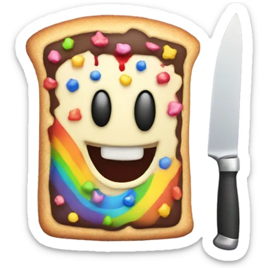 Rainbow evil poptart with a knife sticker