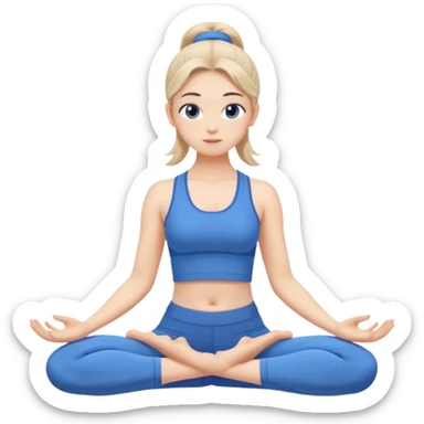 Garudasana by a girl 2D cartoon style sticker