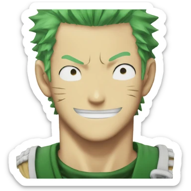 Zoro from one piece smiling  sticker
