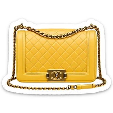 light yellow chanel le boy gold chain bag sticker