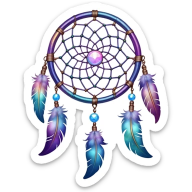 Iridescent nebula Dreamcatcher-suncatcher sticker