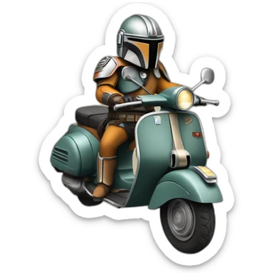 Mandaloriano en vespa sticker