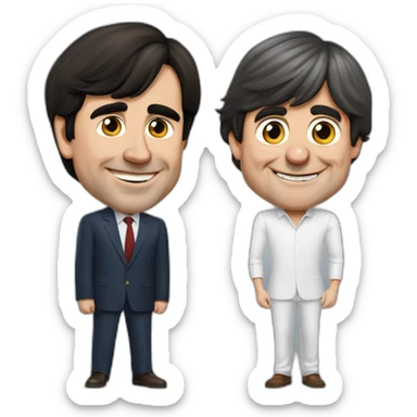 Pedro Sánchez adoring Carles Puigdemont sticker