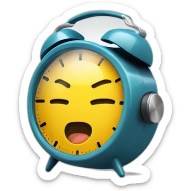 Alarm clock in headphones sticker