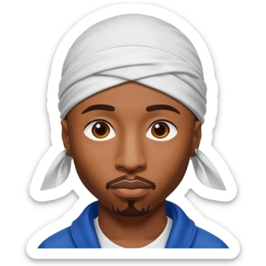 2Pac only face and durage sticker