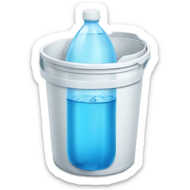 bottle of water in bucket sticker