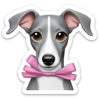 Grey Italian greyhound with bows sticker