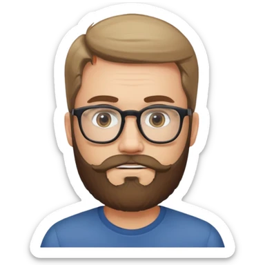 bearded man with eyeglasses sticker
