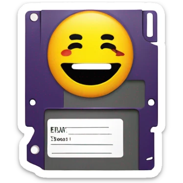 Floppy Disk with a Smiley Face – A brightly colored floppy disk scribbled with "Memories." sticker