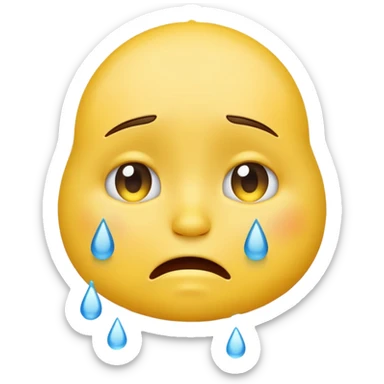 Crying unisex yellow emoji sticker
