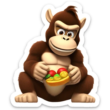 Donkey kong eating Mario  sticker