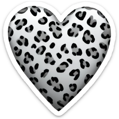 Silver Leopard print heart sticker