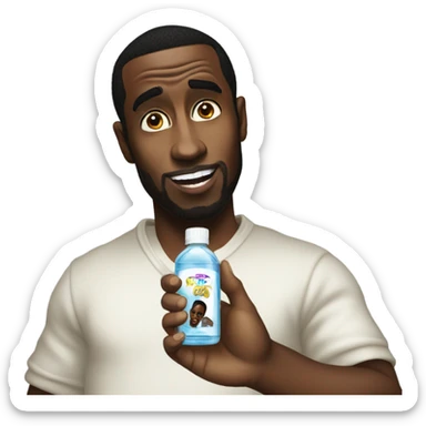 p diddy holding baby oil sticker