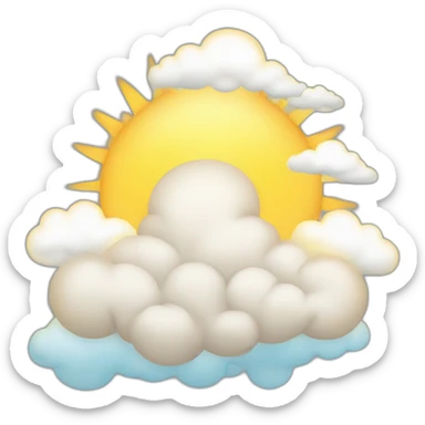 cloud and sun sticker