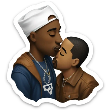 Biggie kissing Tupac sticker