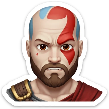 Kratos skin whiter Without beard sticker