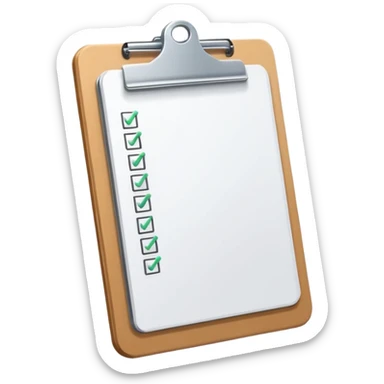 clipboard with return icon in upper corner sticker