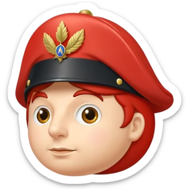 Tomato wearing Napoleon's cocked hat and military officer uniform sticker