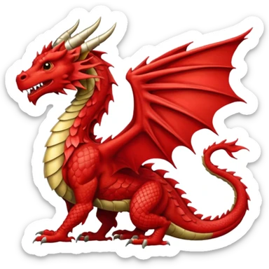 Welsh dragon facing right sticker