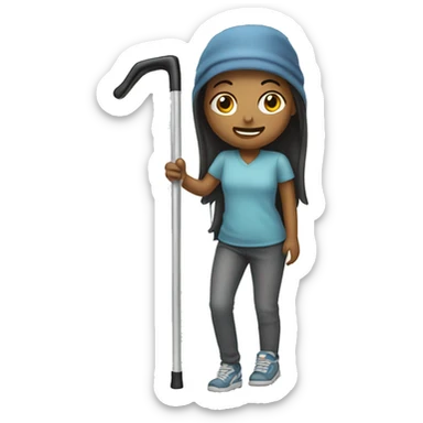 girl on crutches  sticker