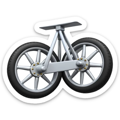 Emoji-style aircraft landing gear with a single wheel and strut, simplified design, clean lines, cartoon-like, isolated on white background, minimal shading sticker