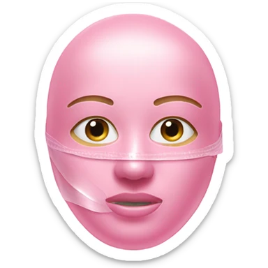 Moisturizing hydrogel face mask pink with slits for eyes, lips and nose  sticker