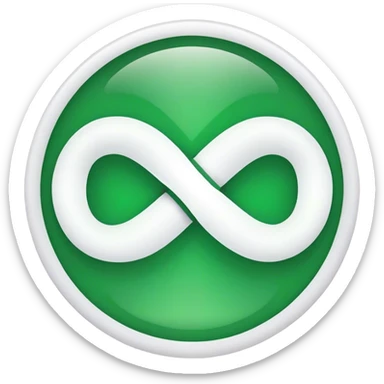 Circulo blanco el símbolo infinito en la parte de arriba color verde y en la parte de abajo las letras "LIVEGOOD" sticker