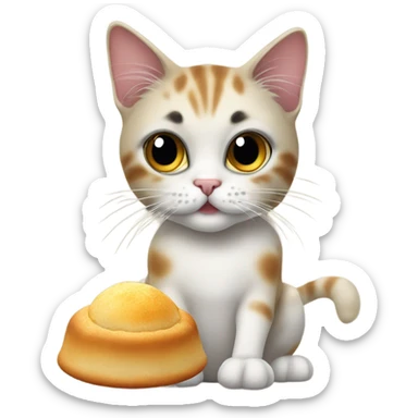 Cat eating pani puri sticker
