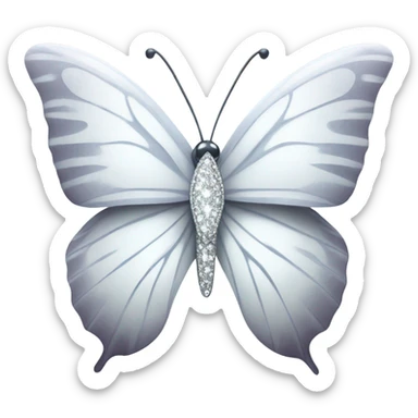 White butterfly with diamonds sticker