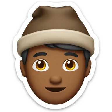 Brown skin man who wear a rudolf hat sticker