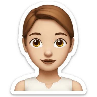 Girl with white skin and brown hair with tulips sticker