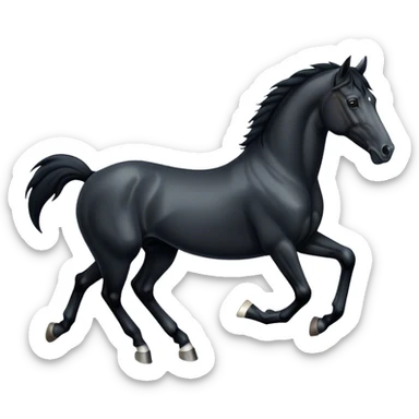 Black Horse running sticker