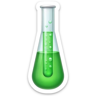 test tube with bubbling green solution sticker