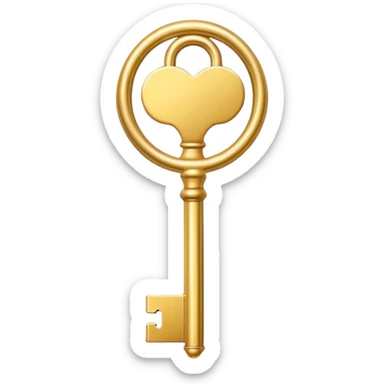 simple golden key, minimal design sticker