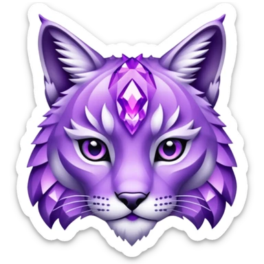 Lynx made of crystals that's purple sticker