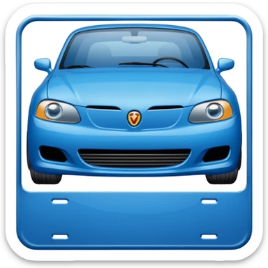 Blue car plate sticker