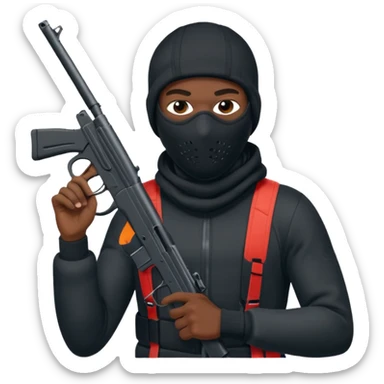 Nike ski mask black man with gun sticker