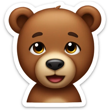 Cute brown teddy beat sticker