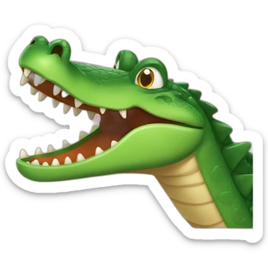 dangerous and horror Crocodile, alligator  sticker